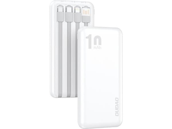 Powerbank Dudao Powerbank Dudao 10000mAh with USB cable, USB-C, Lightning white (K6Pro)