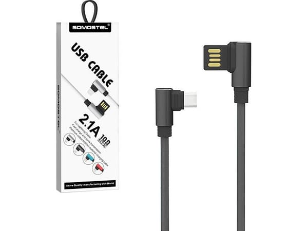 Somostel USB-A - microUSB-kabel 1 m Svart (25736)