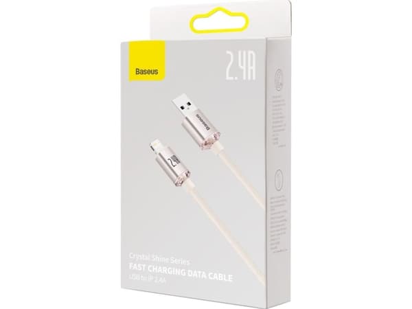 Baseus Crystal Shine Series USB - Lightning 2.4A 20W 2m pink cable (CAJY001204)