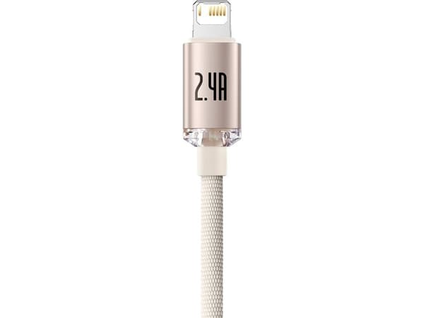 Baseus Crystal Shine Series USB - Lightning 2.4A 20W 2m pink cable (CAJY001204)