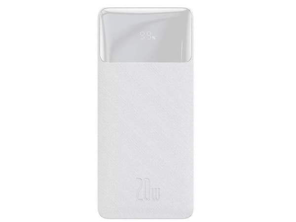 Baseus PPBD050502, 10000 mAh, Lithium Polymer (LiPo), Adaptive Fast Charging, 20 W, Hvit Hvit
