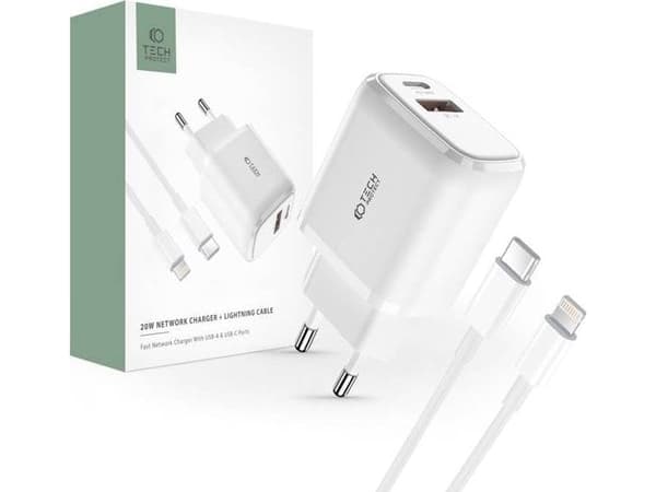 Tech-Protect laturi 1x USB-A 1x USB-C 3 A (THP1535)