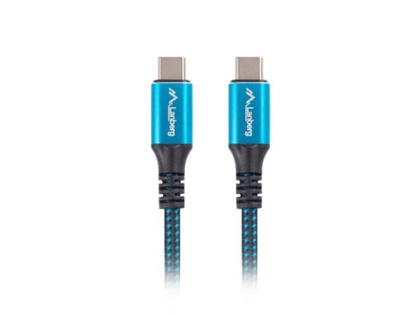 KAAPELI USB-C M/M USB4 1.2M 100W 8K 30HZ MUSTA-SININEN LANBERG