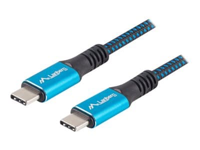 KAAPELI USB-C M/M USB4 1.2M 100W 8K 30HZ MUSTA-SININEN LANBERG