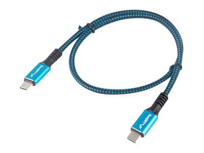 Lanberg - USB-kabel - 24 pin USB-C (hane) till 24 pin USB-C (hane) - USB4 - 20 V - 5 A - 50 cm - 8K30 Hz (7680 x 4320) stöd, USB-strömförsörjning (10