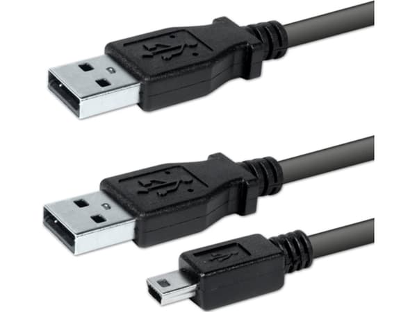 USB Logo USB-A - microUSB + USB-A-kabel 0,6 m Svart