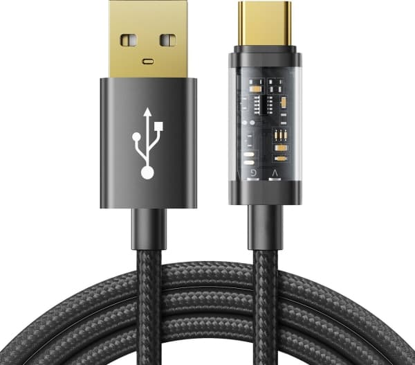 Joyroom USB-A - USB-C 1,2 m USB-kabel Svart (JYR458)