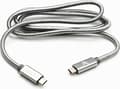 Pikkukuva 2 / 2: USB cable USB cable (3.2 gen 2), USB C M - USB C M, 1m, Power Delivery 100W, 10 Gb/s, 20V/5A, silver, Logo, box, nylon braid, aluminum