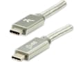Pikkukuva 1 / 2: USB cable USB cable (3.2 gen 2), USB C M - USB C M, 1m, Power Delivery 100W, 10 Gb/s, 20V/5A, silver, Logo, box, nylon braid, aluminum
