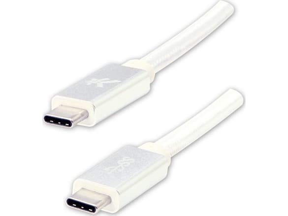 USB cable USB cable (3.2 gen 1), USB C M - USB C M, 1m, 5 Gb/s, 5V/3A, white, Logo, box, nylon braid, aluminum connector cover