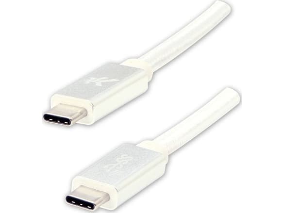 USB cable USB cable (3.2 gen 2), USB C M - USB C M, 1m, Power Delivery 100W, 10 Gb/s, 20V/5A, white, Logo, box, nylon braid, aluminum o