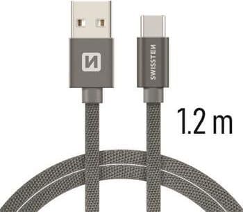 Swissten Universalkabel USB-kabel Swissten Textile USB-C 3.1 1,2 m grå farge