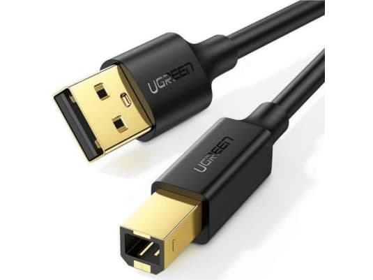 UGREEN US135 USB 2.0 A-B skriverkabel, gullbelagt, 1m (svart)