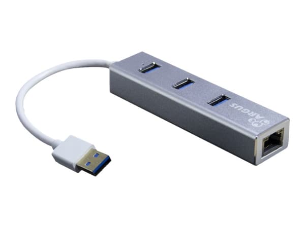 Argus IT-310-S - Hub - 3 x SuperSpeed USB 3.0 + 1 x 10/100/1000 - stasjonær