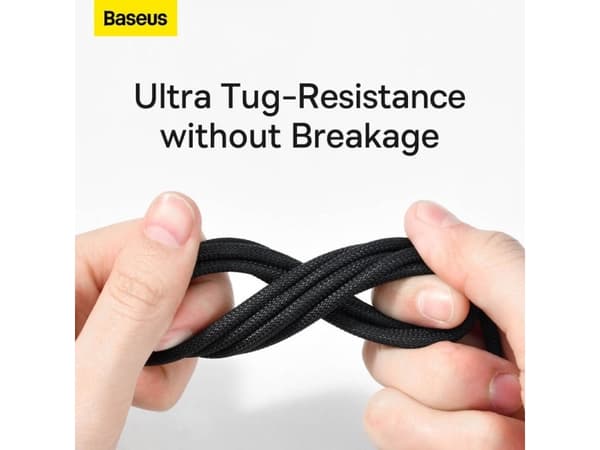 Baseus CAWJ000001, 1 m, USB A, USB C, USB 2.0, 0,48 Gbit/sek., Sort