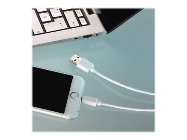 Hama Basic Line Charging/Data Cable - Lightning-kabel - Lightning hann til USB hann - 1 m - hvit
