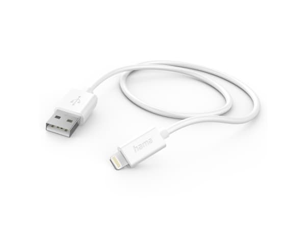 Hama Basic Line Charging/Data Cable - Lightning-kabel - Lightning hann til USB hann - 1 m - hvit