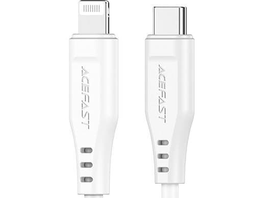 USB-kaapeli MFI Acefast C3-01, USB-C - Lightning, 30 W, 1,2 m (valkoinen)