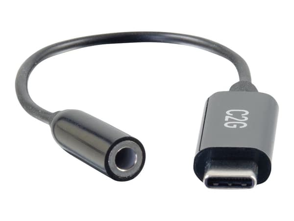C2G USB C til Aux (3,5 mm) Adapter - USB C Audio Adapter - USB-C til hovedtelefon jackstikadapter - USB-C han til stereo mini-jackstik hun