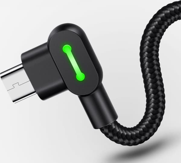 Mcdodo CA-5280 LED angle USB to Micro USB cable, 3m (black)