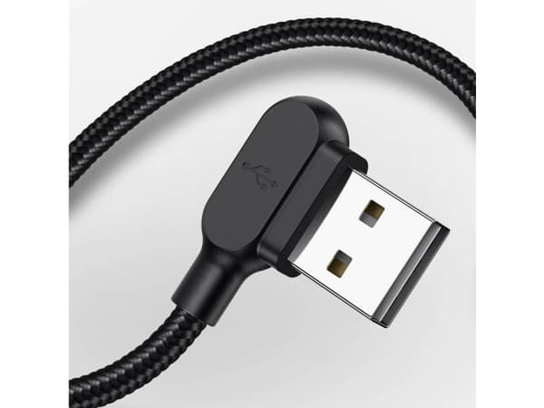 Mcdodo CA-5280 LED angle USB to Micro USB cable, 3m (black)