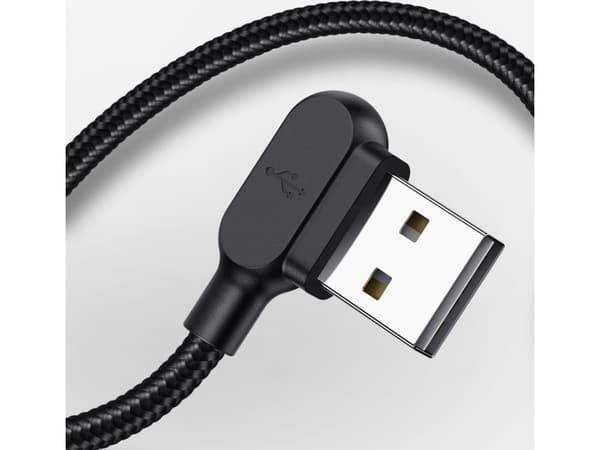 Mcdodo CA-5280 LED angle USB to Micro USB cable, 3m (black)