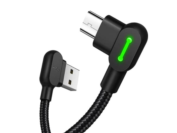 Mcdodo CA-5280 LED angle USB to Micro USB cable, 3m (black)