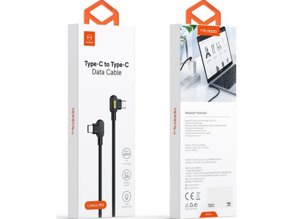 USB-C til USB-C-kabel Mcdodo 60W, 2m (svart)