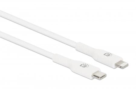 Manhattan 394505, Hvit, USB C, Lightning, 0,5 m, Hankjønn, Hankjønn
