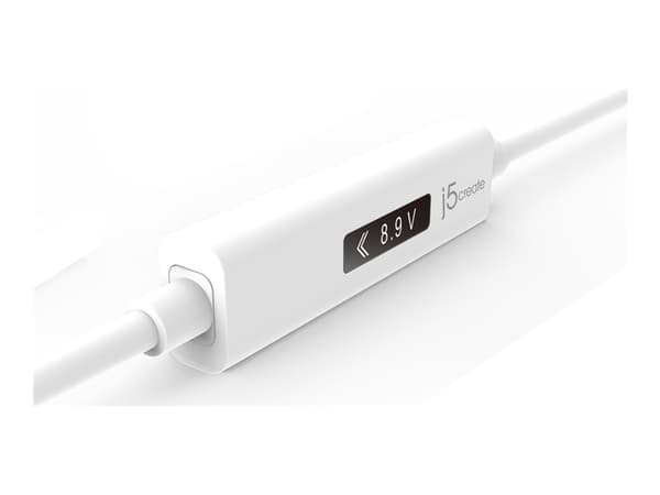 j5create JUCP14-N USB-C™ 2.0 - USB-C™ -kaapeli dynaamisella OLED-virtamittarilla