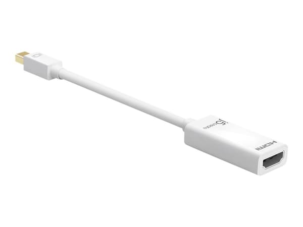 j5create JDA159 - Adapterkabel - Mini DisplayPort hane till HDMI hona - 12.5 m - vit - 4K30 Hz (4096 x 2160) stöd