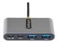 Miniatyrbild 4 av 5: StarTech.com 4-Port USB-C Hub with 100W Power Delivery Pass-Through Charging, 2x USB-A + 2x USB-C, 5Gbps, USBC Hub w/ 1ft (30cm) Long Cable, Portable