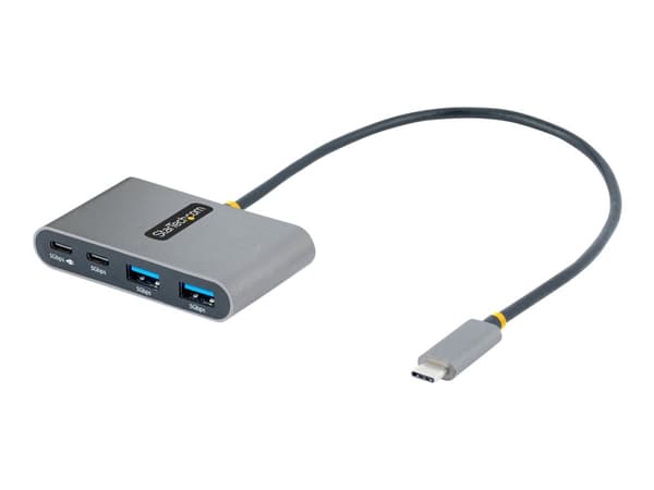 StarTech.com 4-Port USB-C Hub with 100W Power Delivery Pass-Through Charging, 2x USB-A + 2x USB-C, 5Gbps, USBC Hub w/ 1ft (30cm) Long Cable, Portable