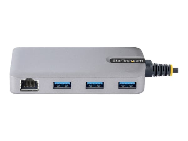 StarTech.com 3-porttinen USB-C-keskitin Ethernetillä, 3x USB-A-portit, Gigabit Ethernet, USB 3.0 5Gbps, väyläkäyttöinen, USB Type-C Hub w/GbE ja 1ft/