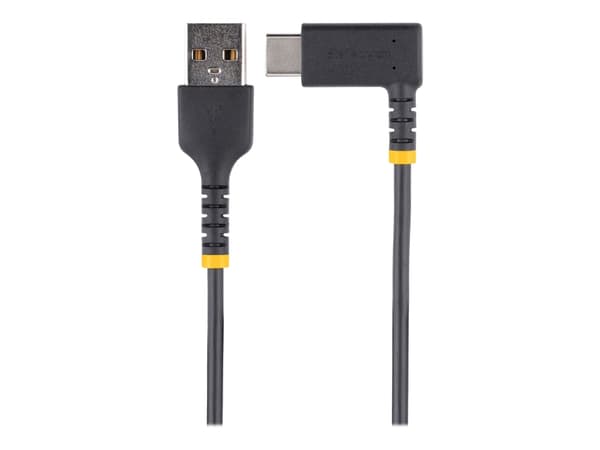 StarTech.com 3ft (1m) USB A - C latauskaapeli oikea kulma, Heavy Duty Fast Charge USB-C kaapeli, USB 2.0 A - Type-C, kestävä ja kestävä Aramid kuitu,