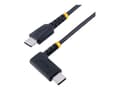 Miniatyrbilde 1 av 5: StarTech.com 1 fot (30 cm) USB C-ladekabel rettvinklet, 60W PD 3A, Heavy Duty Hurtiglading USB-C-kabel, USB 2.0 Type-C, slitesterk og robust aramidfi