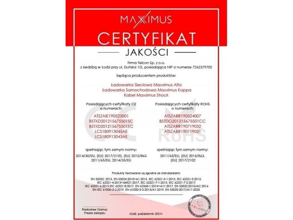 Kabel USB Maxximus CABLE MX SHOCK 20W PD C/C WHITE/BIAŁY