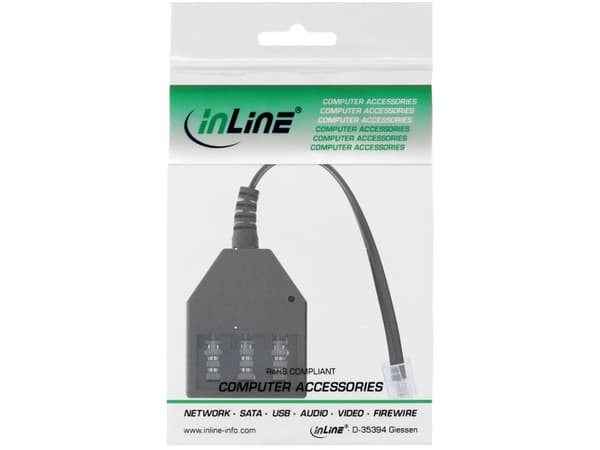 InLine 69942A, 0,1 m, TAE, RJ-11, Svart