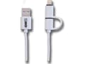 Miniatyrbilde 3 av 4: 2GO 795637, 1 m, USB A, Micro-USB B/Lightning, Hvit