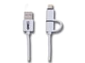 Miniatyrbilde 1 av 4: 2GO 795637, 1 m, USB A, Micro-USB B/Lightning, Hvit