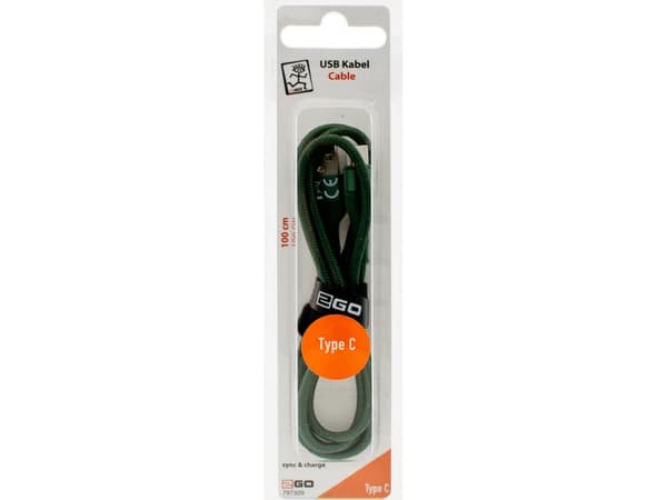 2GO 797309, 1 m, USB B, USB C, Grønn