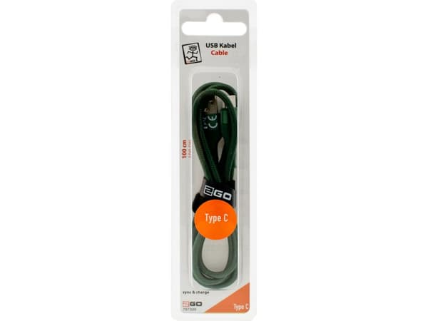 2GO 797309, 1 m, USB B, USB C, Grønn