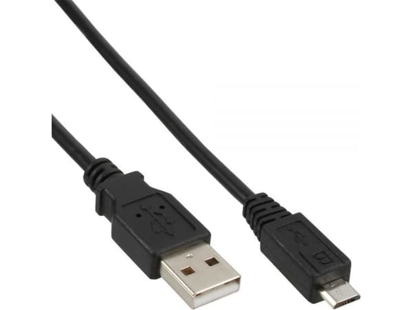 InLine 31730, 3 m, USB A, Micro-USB B, USB 2.0, Hane/Hane, Svart