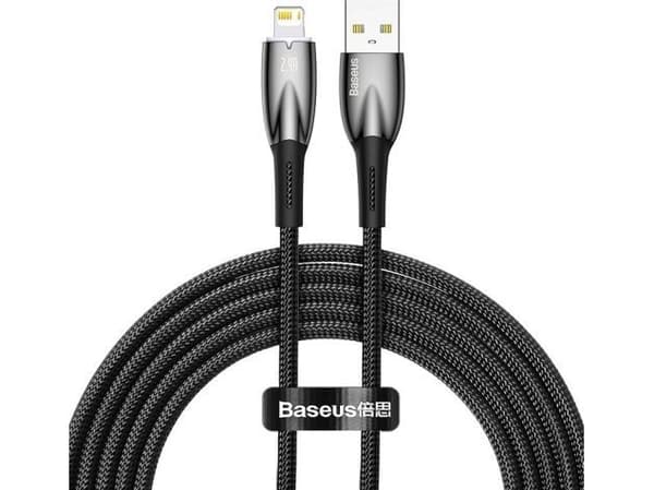 Baseus USB cable Baseus Glimmer USB to Lightning cable, 2.4A, 1m (black)