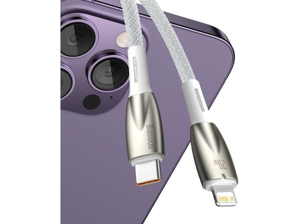 Baseus CADH000002, 1 m, Lightning, USB C, Hankjønn, Hankjønn, Hvit