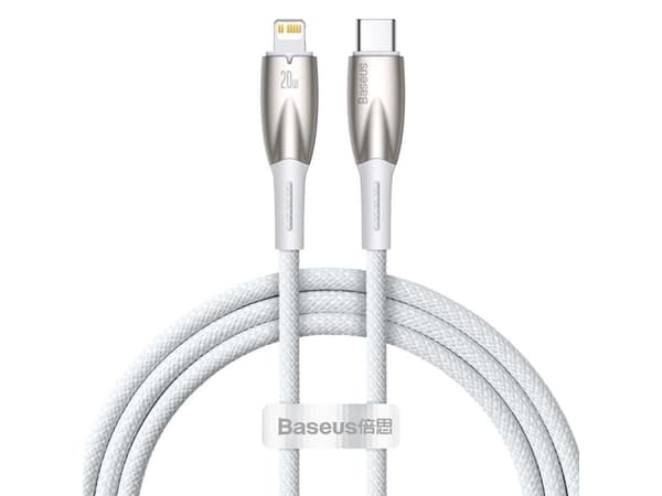 Baseus CADH000002, 1 m, Lightning, USB C, Hankjønn, Hankjønn, Hvit