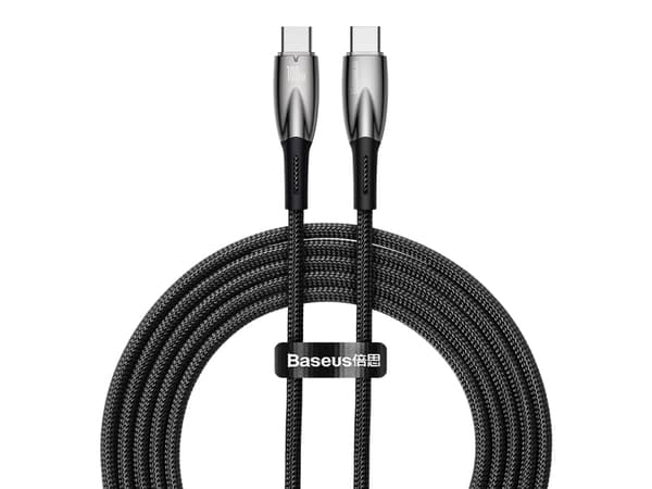 Baseus Glimmer, 2 m, USB C, USB C, 0,48 Gbit/s, Svart