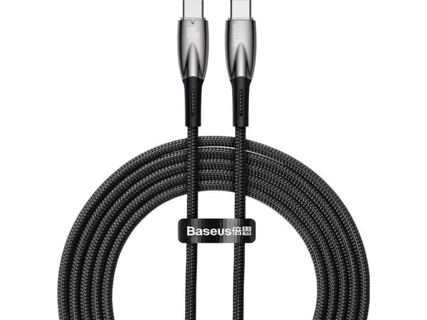 Baseus Glimmer, 2 m, USB C, USB C, 0,48 Gbit/s, Svart
