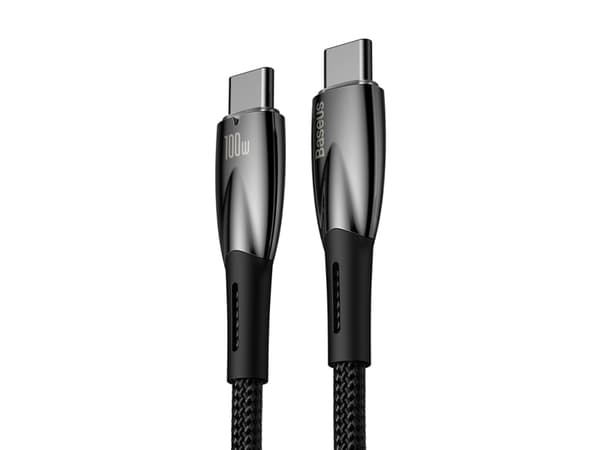 Baseus Glimmer, 2 m, USB C, USB C, 0,48 Gbit/s, Svart