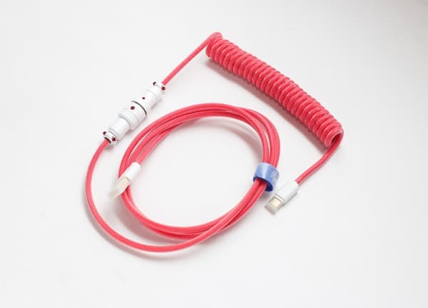 Ducky Premicord, 1,8 m, USB A, USB C, vaaleanpunainen
